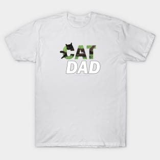 CAT DAD - black cat oil painting word art T-Shirt